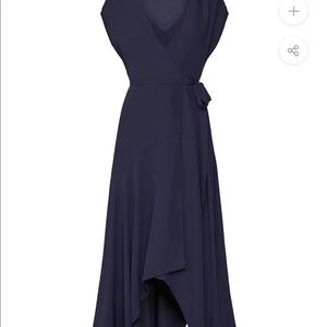 CREPE SATIN WRAP DRESS